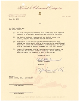 Muhammad Ali & Herbert Muhammad Signed 1976 Fight Proposal Contract (Beckett)